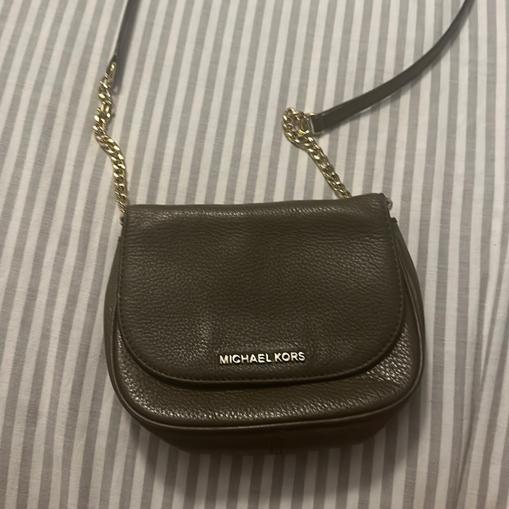 Michael Kors small crossbody purse olive green like color